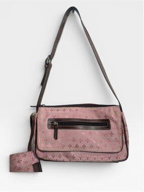 Crazy Horse Liz Claiborne NWT Fleur-de-lis Shoulder Bag Pink & Brown